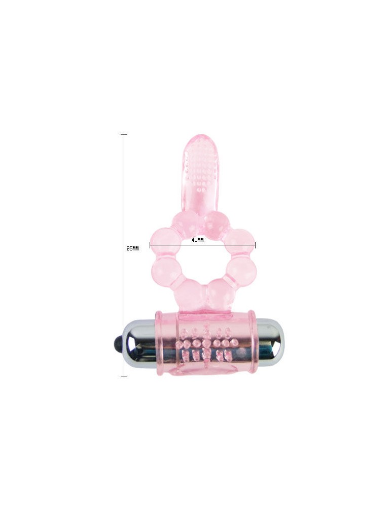 anneau silicone 10 rythmes langue avec vibration rose
