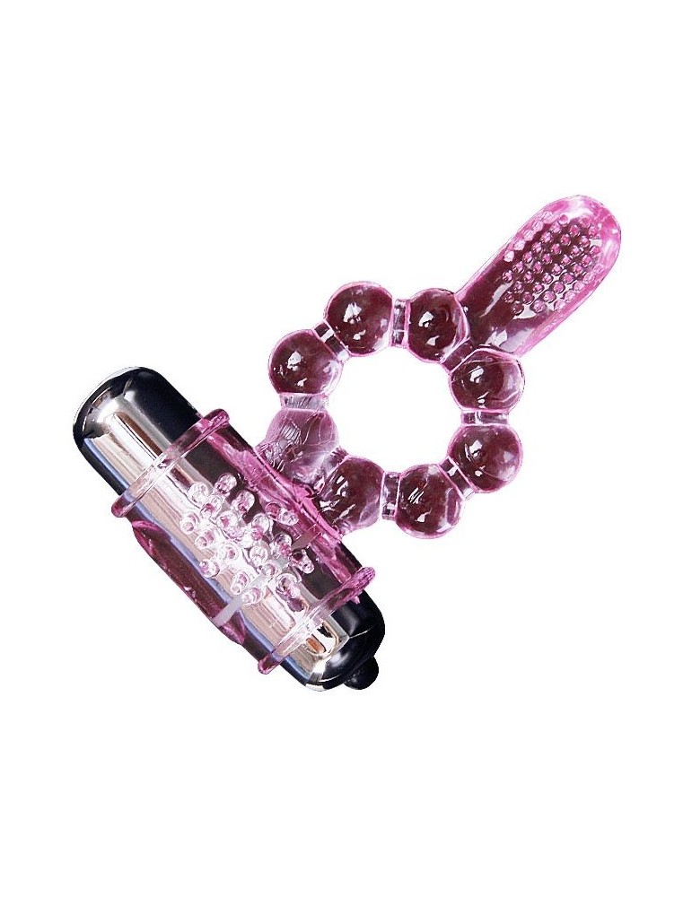 anneau silicone 10 rythmes langue avec vibration rose_5