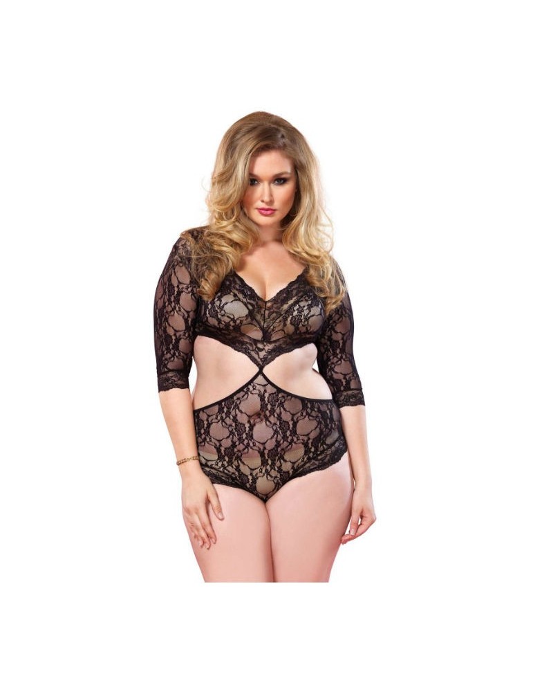 leg avenue découpé en dentelle florale teddy taille plus