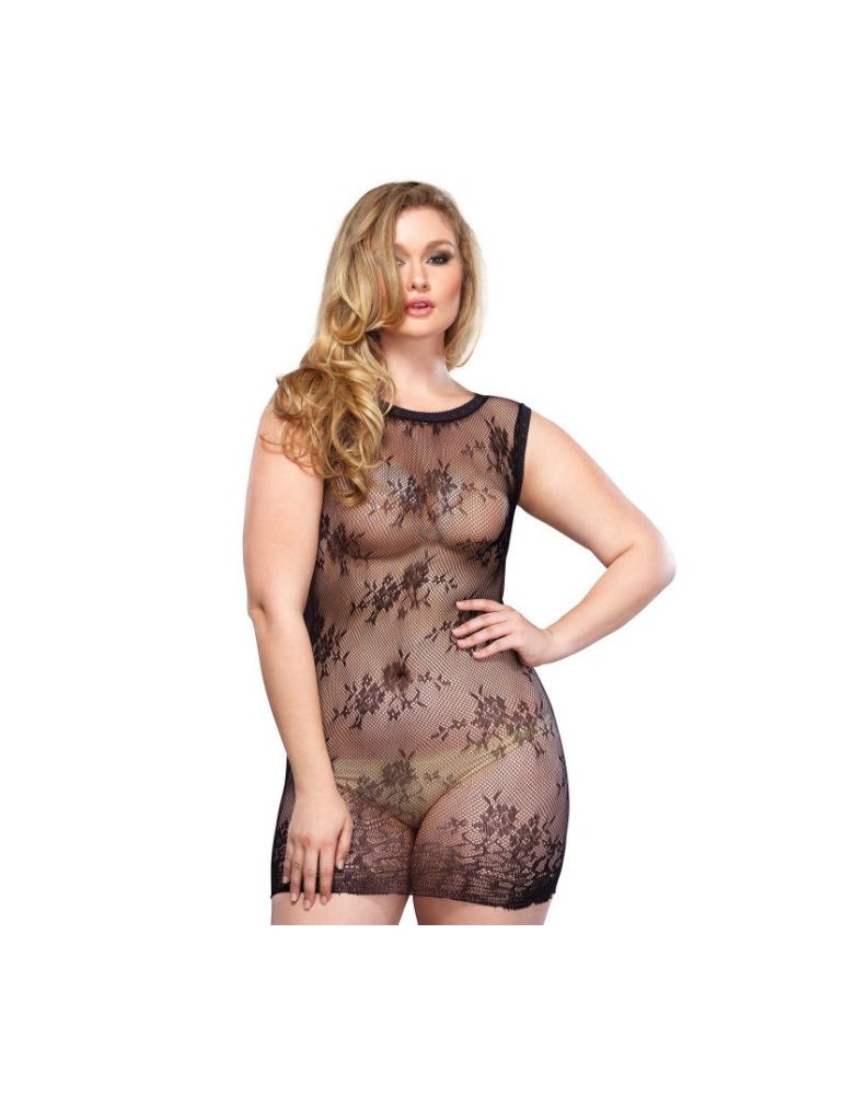 robe courte taille plus à fleurs