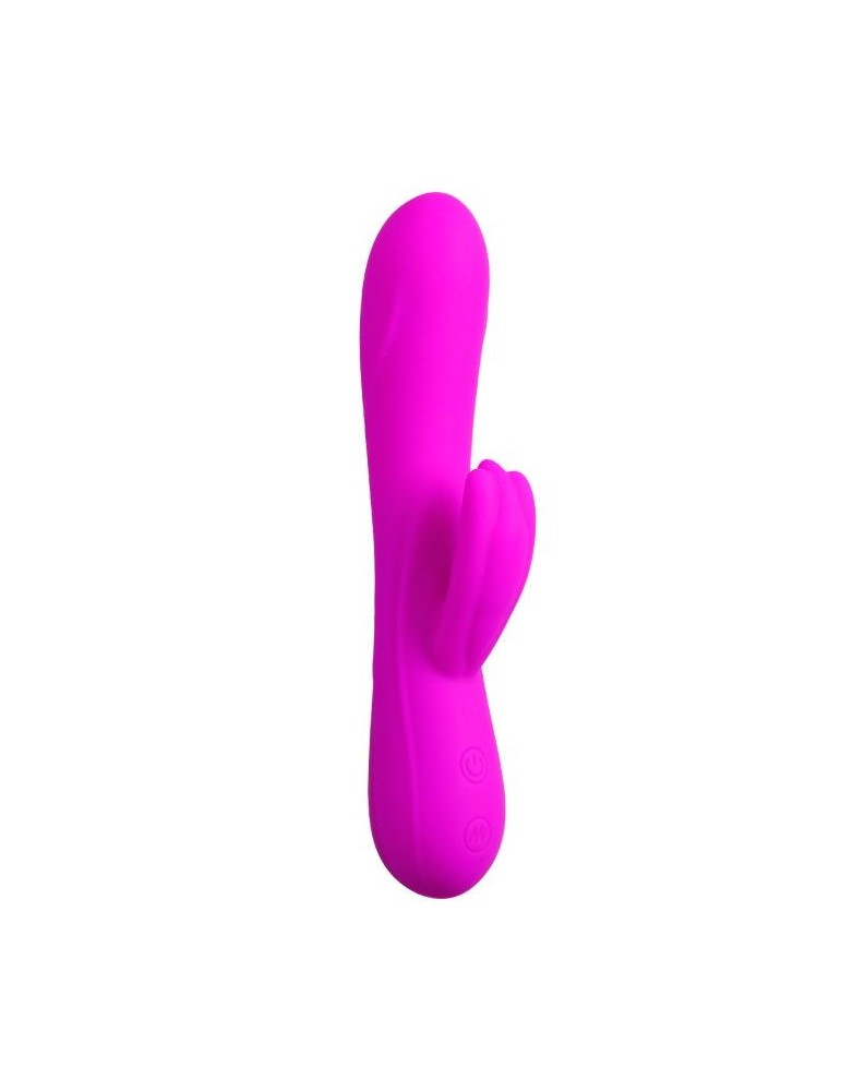 pretty love flirtation - vibromasseur avec stimulateur de clitoris barrete