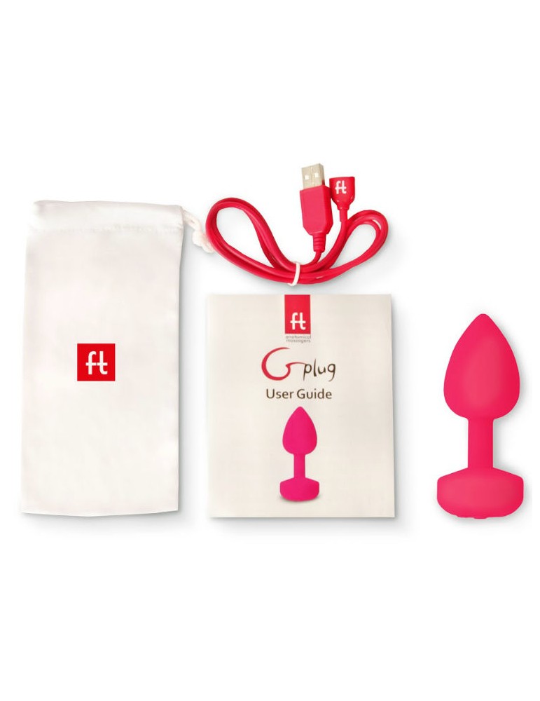 funtoys gplug vibromasseur anal rechargeable petit néon rose 3cm_2