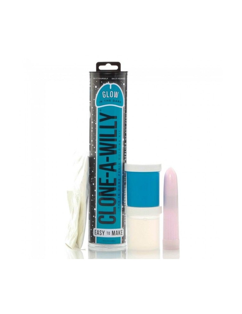 clone willy cloner blue pénis luminescent avec vibromasseur_2