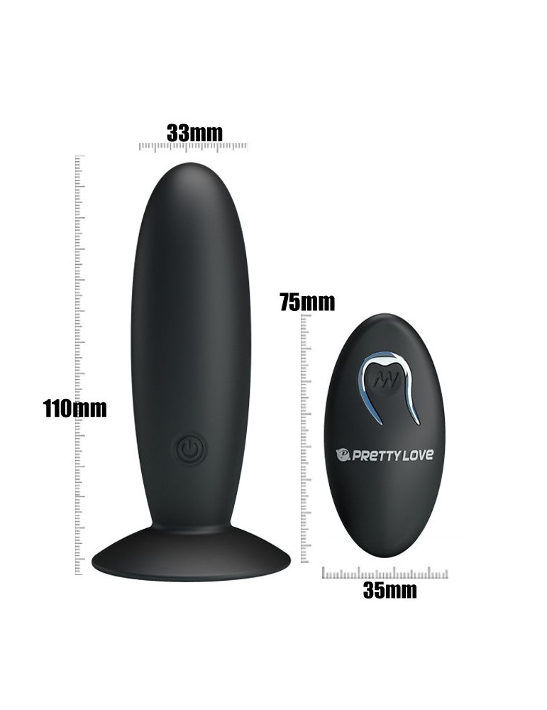 pretty love - bottom - plug anal rechargeable avec vibration et télécommande_3