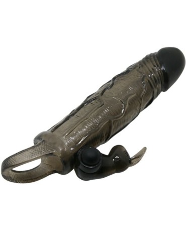 gaine de pénis réaliste brave man avec lapin 16,5 cm noir_4