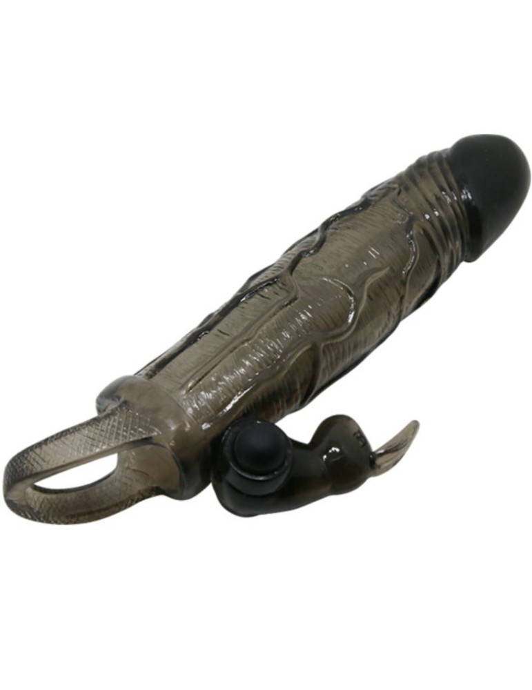gaine de pénis réaliste brave man avec lapin 16,5 cm noir_4