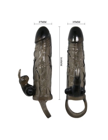 gaine de pénis réaliste brave man avec lapin 16,5 cm noir_5