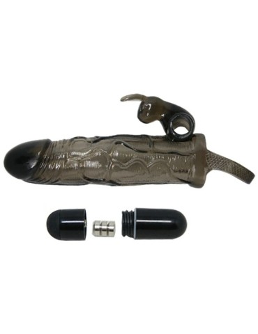 gaine de pénis réaliste brave man avec lapin 16,5 cm noir_7
