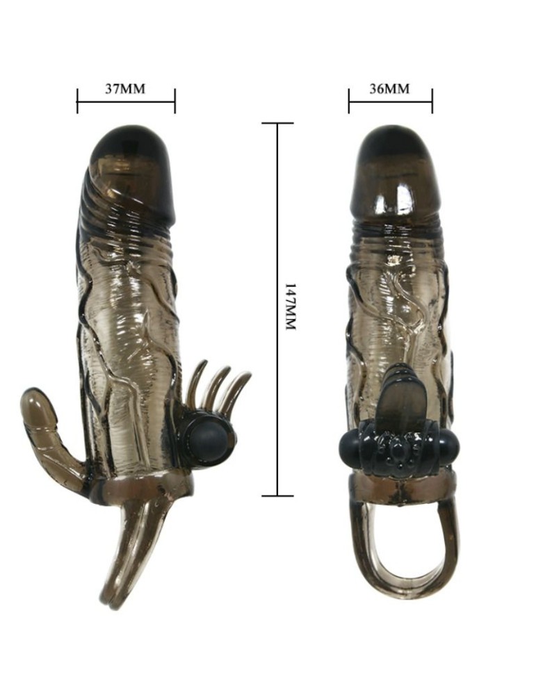 brave man gaine pénis anal et vibromasseur clitoris 16,5 cm noir_9