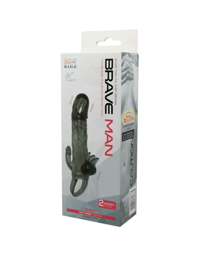 brave man gaine pénis anal et vibromasseur clitoris 16,5 cm noir_10