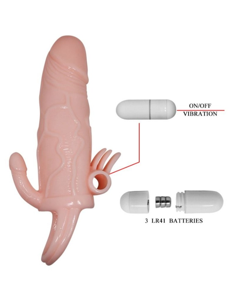 brave man gaine pénis anal et vibromasseur clitoris 16,5 cm naturel_8