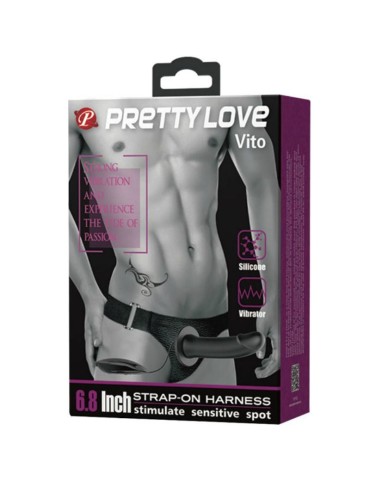 pretty love male - sangle vito avec gode creux et vibration 17,3 cm_7
