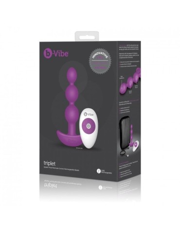 b-vibe -triplet perles de télécommande anales rose_5