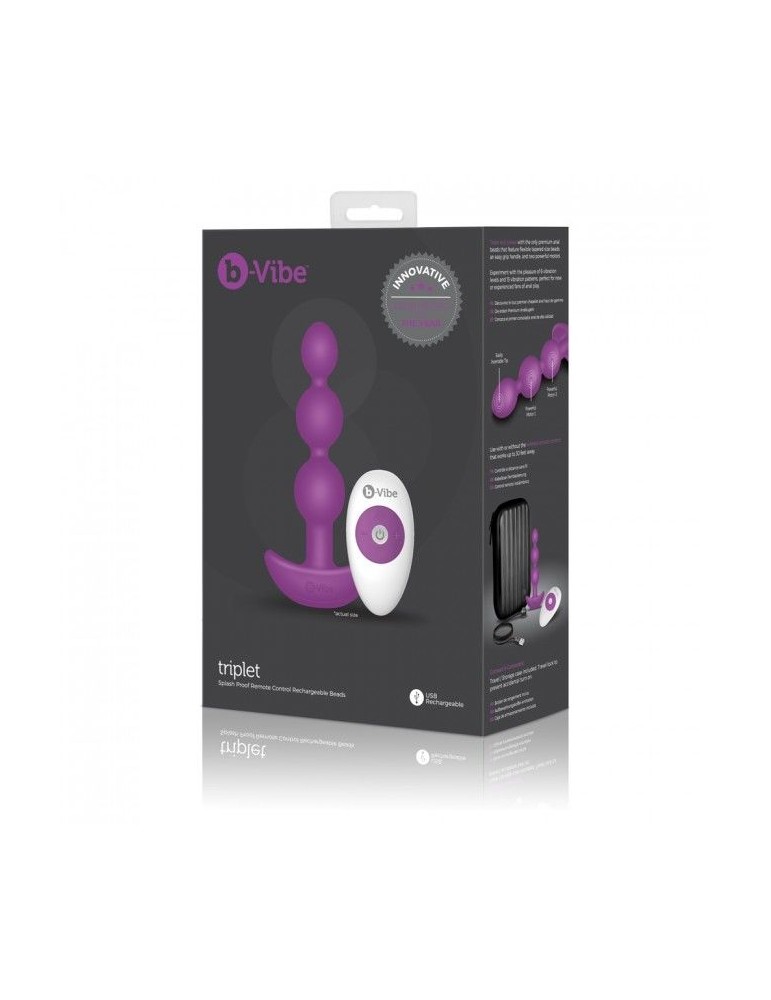 b-vibe -triplet perles de télécommande anales rose_5