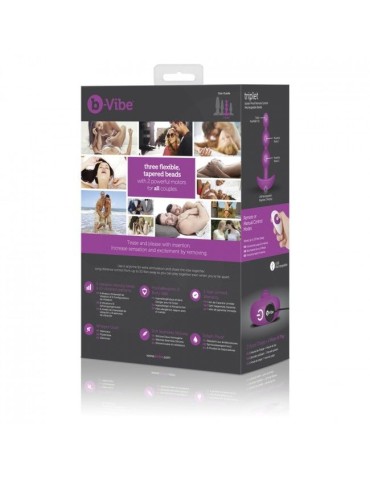 b-vibe -triplet perles de télécommande anales rose_8