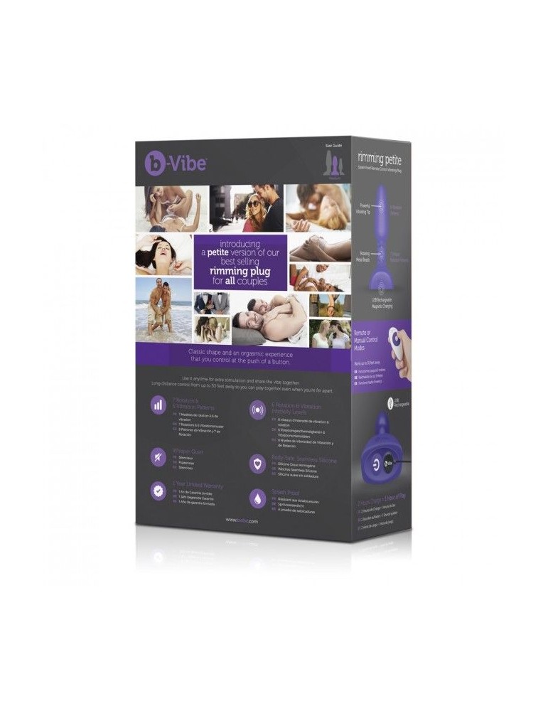 b-vibe anulingus plug anal à distance petite lilas_5