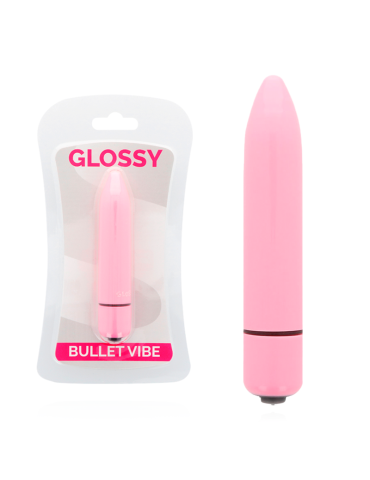 Vibromasseur rose vif mince et brillant
