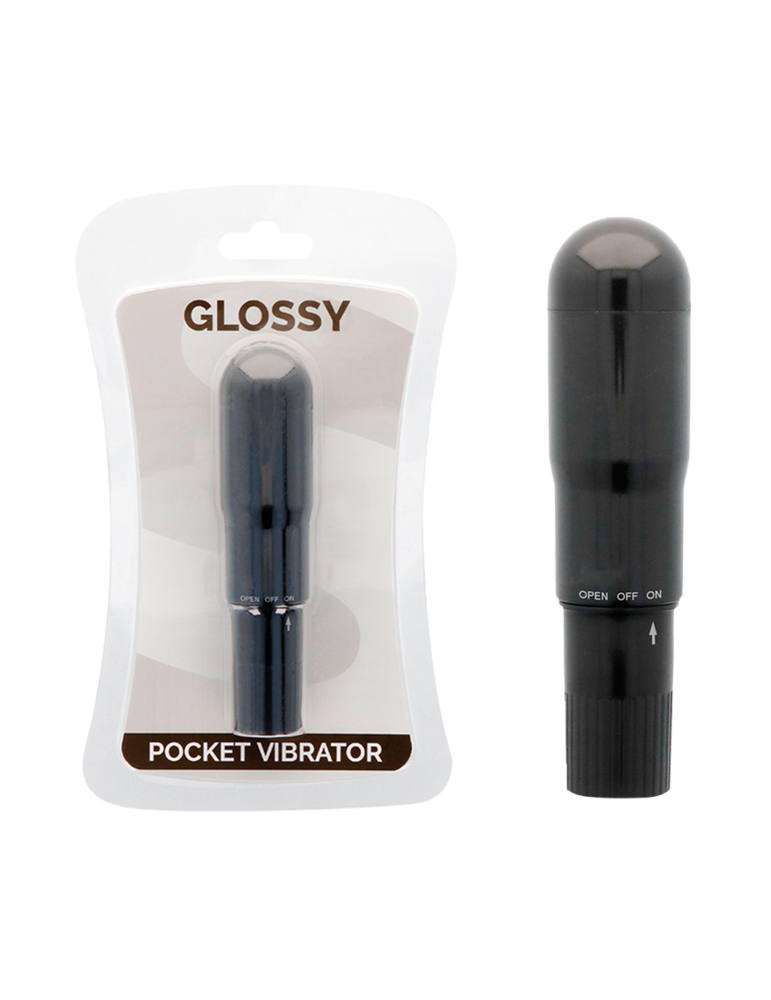 vibromasseur noir brillant de poche
