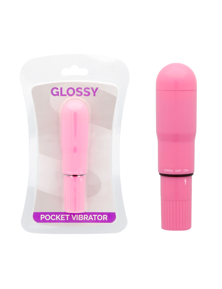 vibromasseur de poche brillant rose vif