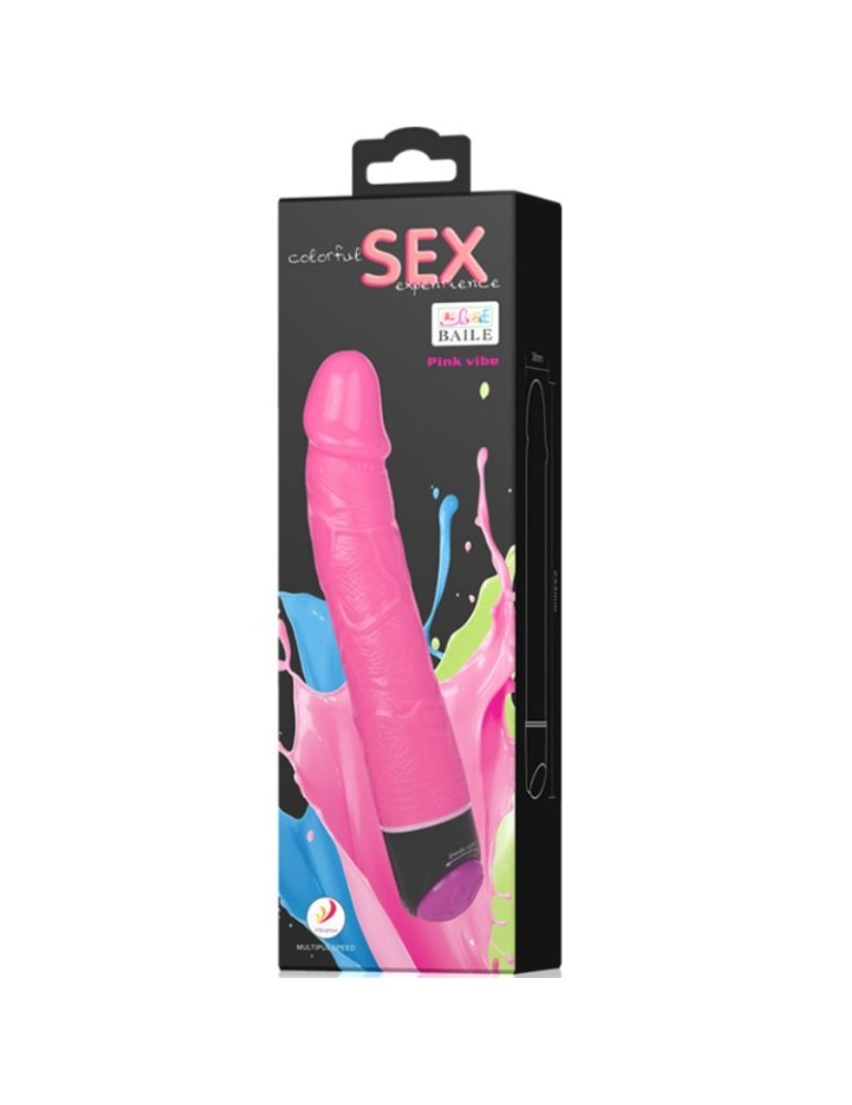 vibromasseur rose réaliste sexe coloré 23 cm_7