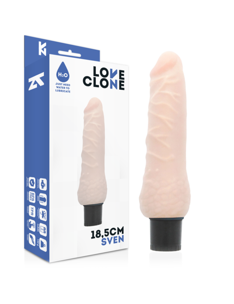 vibromasseur auto-lubrifiant loveclone sven 18,5 cm
