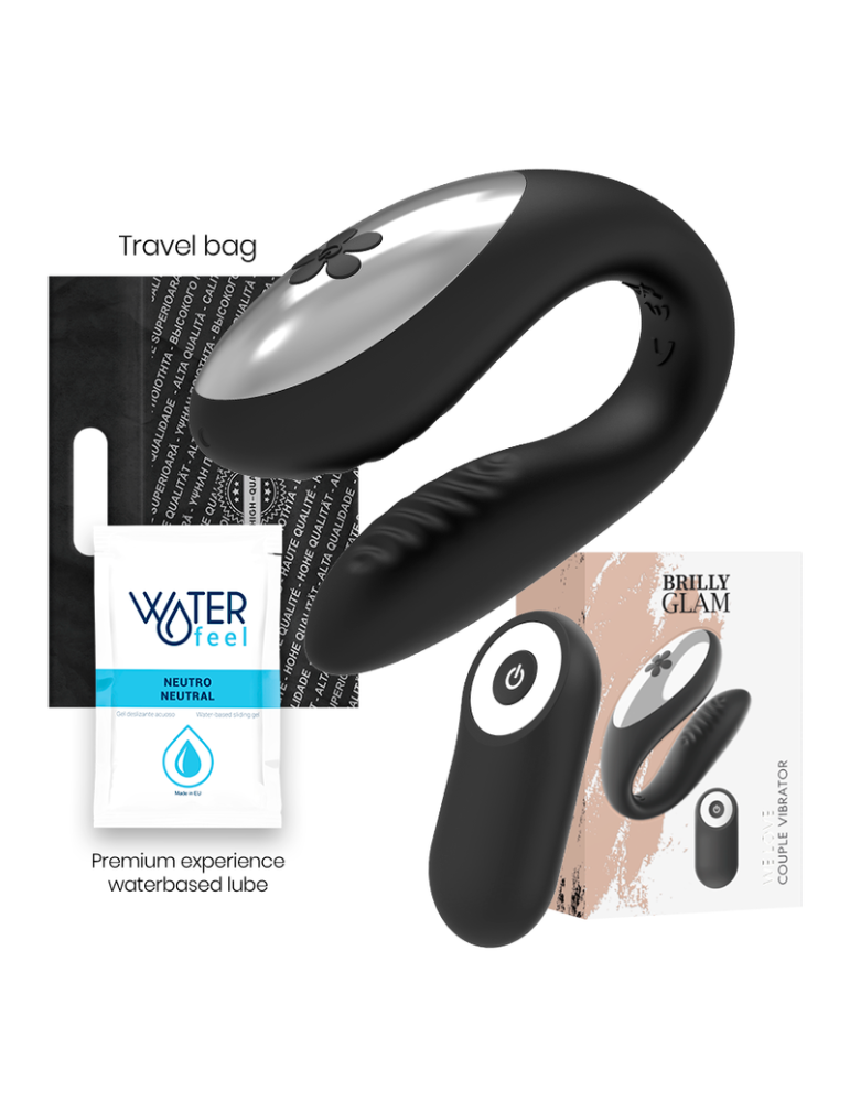 brillant glam we love vibromasseur pour couples télécommande noir_2