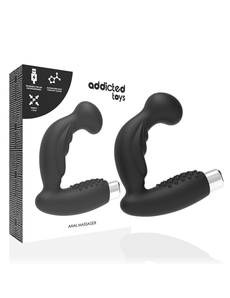 vibromasseur prostatique rechargeable noir addicted toys
