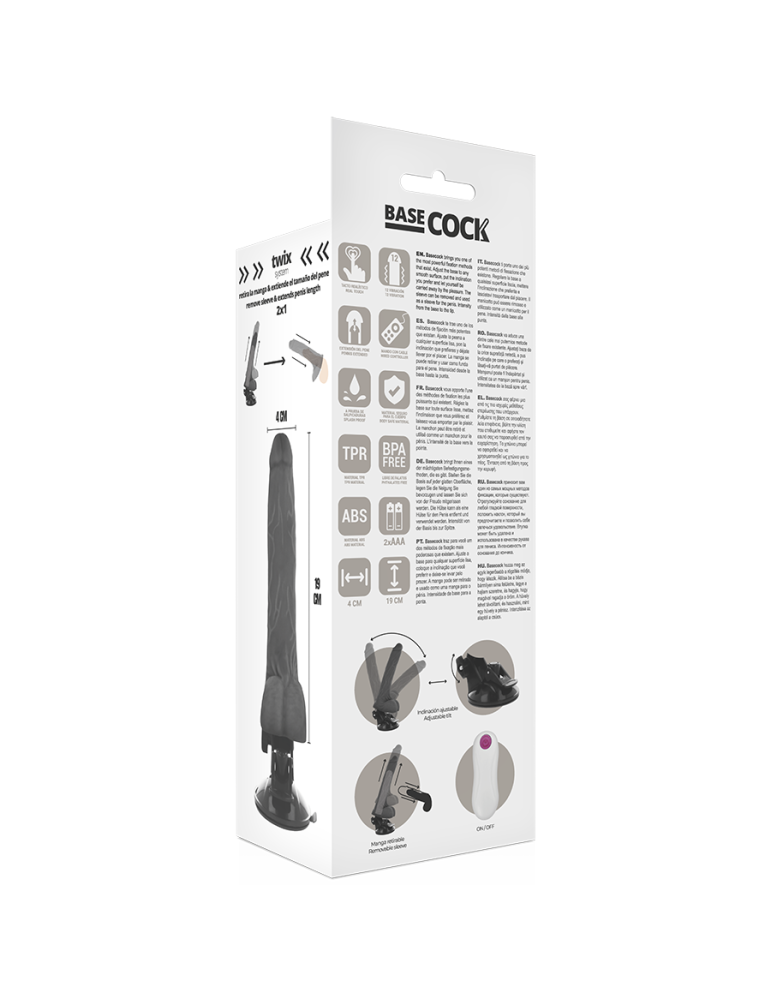 télécommande vibromasseur réaliste à base de coq noir 19 cm_6