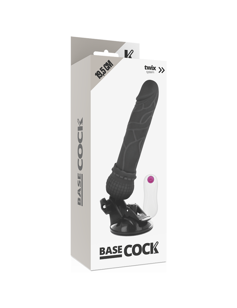 télécommande réaliste vibromasseur à base de coq noir 19,5 cm_5