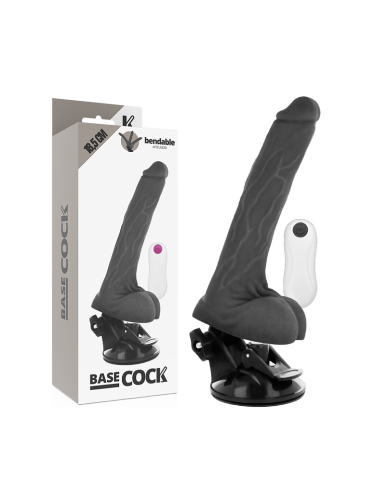 télécommande articulée à base de vibromasseur noir 18,5cm