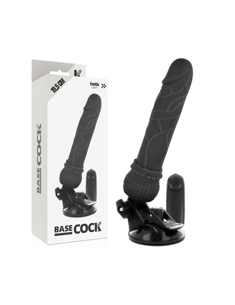 télécommande réaliste vibromasseur à base de coq noir 19,5cm