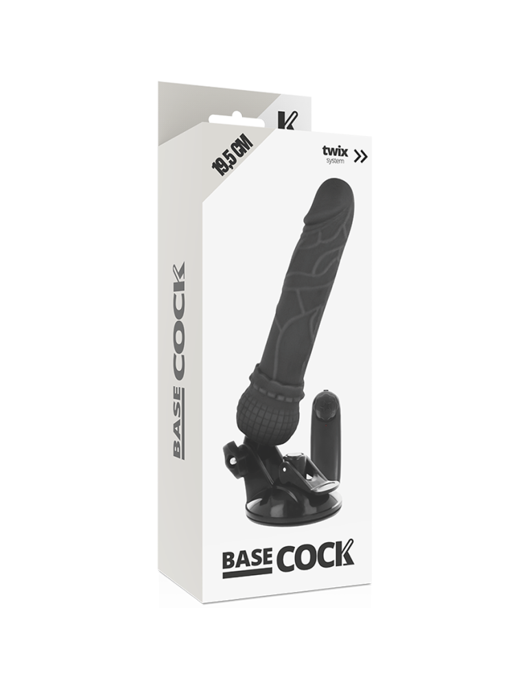 télécommande réaliste vibromasseur à base de coq noir 19,5cm_5