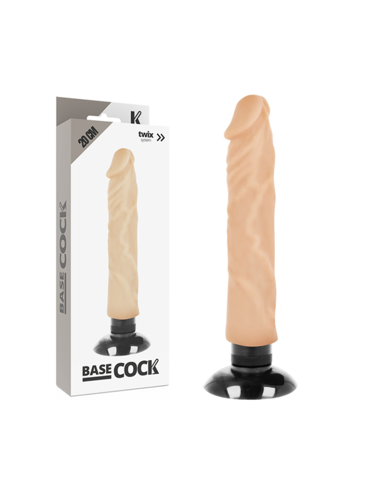 à base de coq réaliste vibromasseur 2-1 naturel 20cm