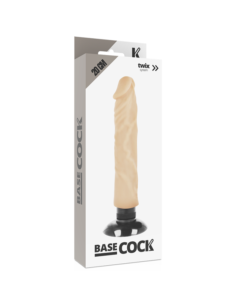 à base de coq réaliste vibromasseur 2-1 naturel 20cm_4