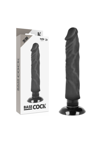 vibromasseur réaliste à base de bite 2-1 noir 20cm