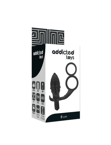 plug anal addicted toys avec double anneau noir_5