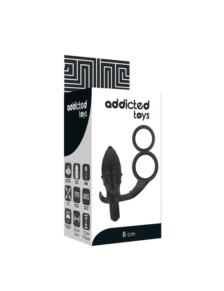 plug anal addicted toys avec double anneau noir_5