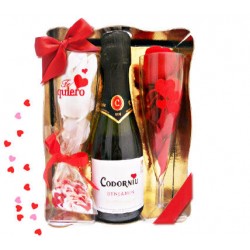 kit érotique inedit champagne je t'aime (coeurs de confettis)