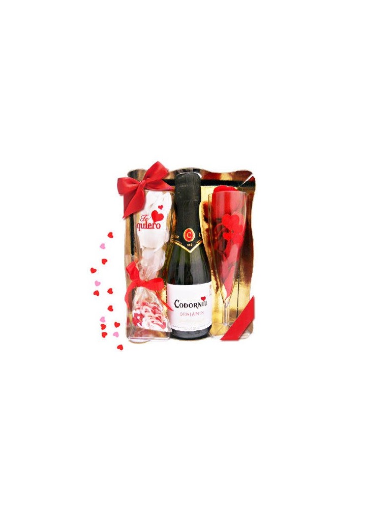kit érotique inedit champagne je t'aime (coeurs de confettis)