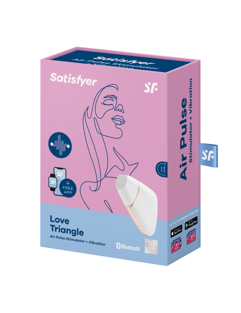 satisfyer connect stimulateur clitoris love triangle blanc / or_7