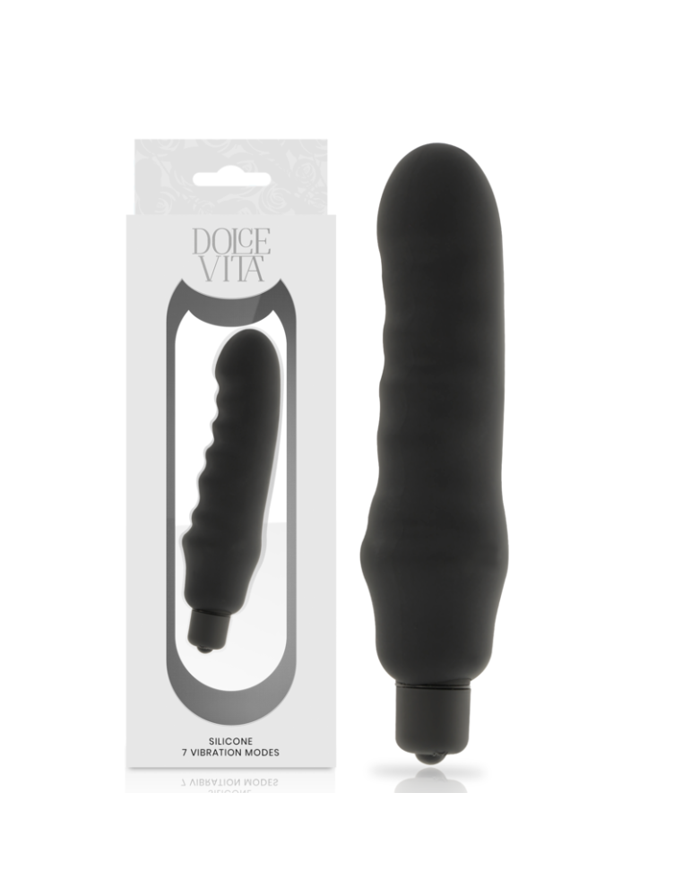 vibromasseur en silicone noir dolce vita genius