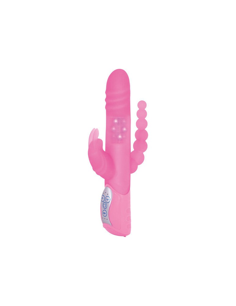 sevencreations e rabbit triple play - vibromasseur triple stimulation rose