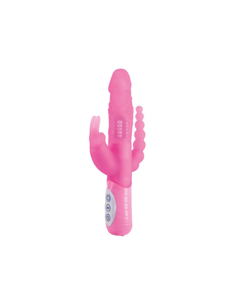sevencreations e rabbit slimine triple play - vibromasseur triple stimulation rose