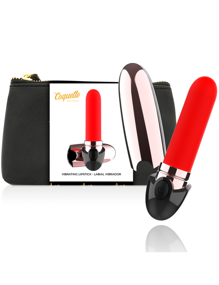rouge à lèvres vibrant rechargeable coquette luxe noir / or