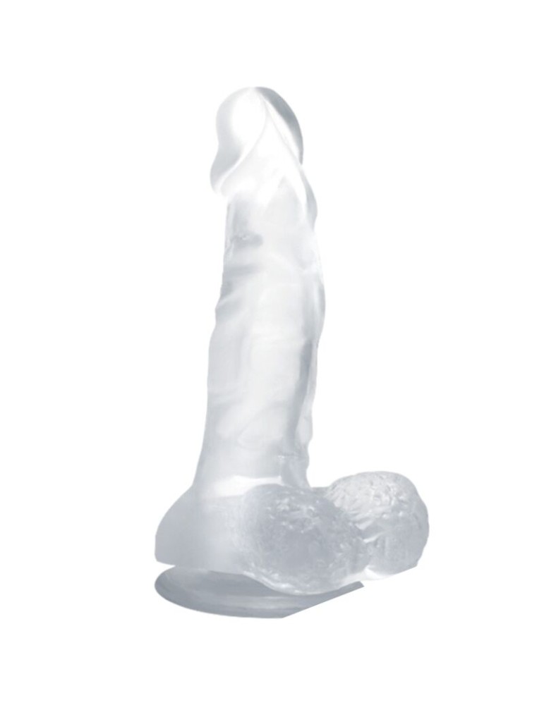 gobaile réaliste avec ventouse et testicules 16,7 cm transparent