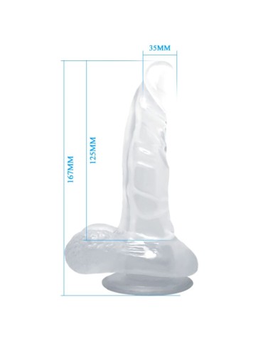 gobaile réaliste avec ventouse et testicules 16,7 cm transparent_5