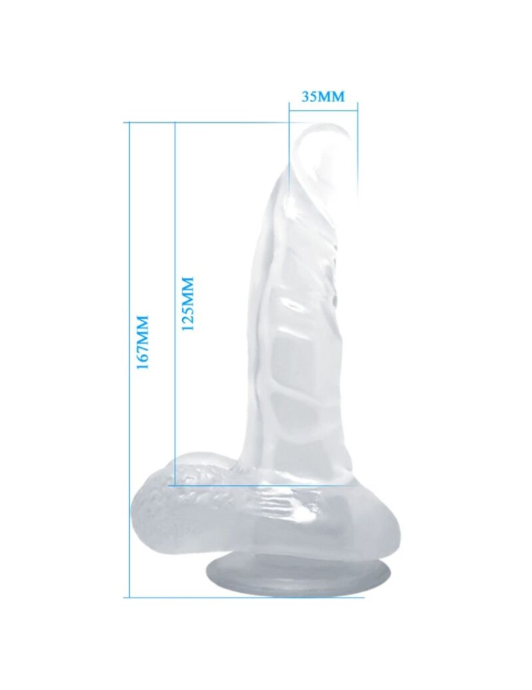 gobaile réaliste avec ventouse et testicules 16,7 cm transparent_5