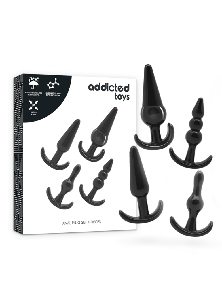 addicted toys set 4 plugs anaux en silicone