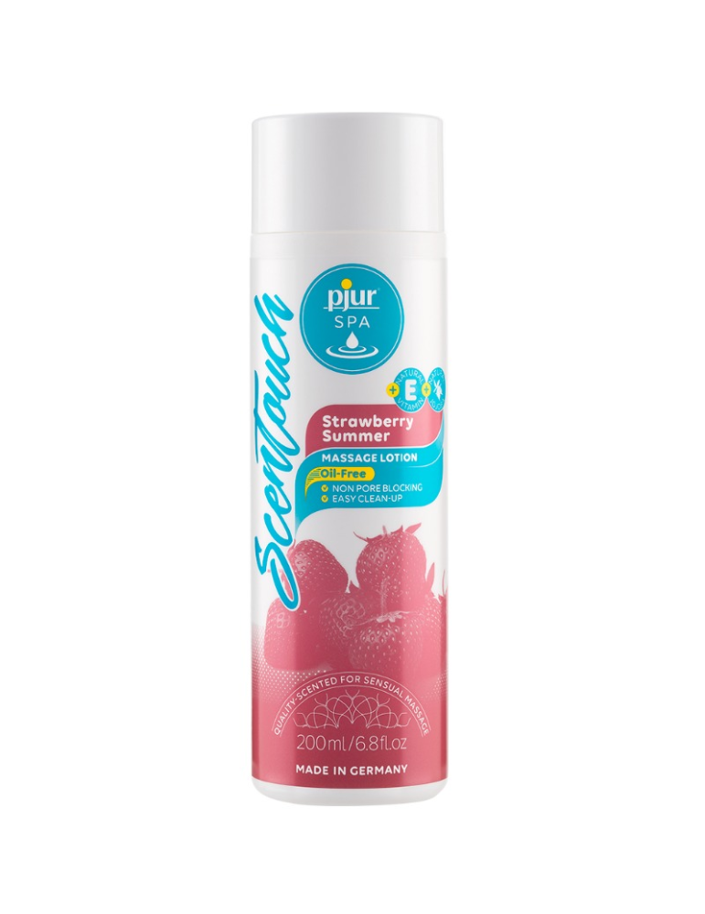 pjur spa lotion de massage à la fraise parfumée à la fraise 200 ml