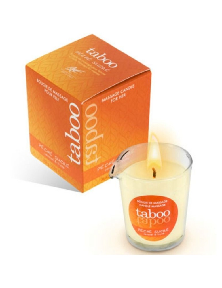 bougie de massage tabou parfumée pêche ruf